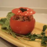 旨っカレー米＆牛そぼろのトマトファルシ