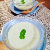 スペアミントとキュウリ冷製スープ