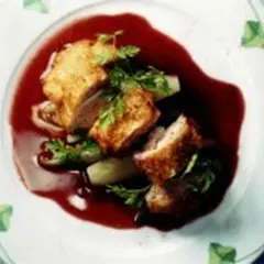 ●教室料理レシピ：地鶏のロチ赤ワイン仕立て