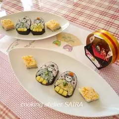 ひな祭りには、おひな様の飾り巻き寿司を♪