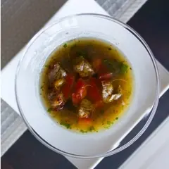 なすとトマトの冷たいスープ