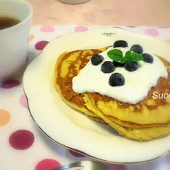 米粉・黒糖配合のヨーグルトパンケーキのレシピ