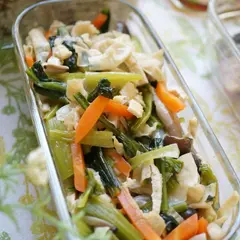 小松菜と湯葉のうま煮