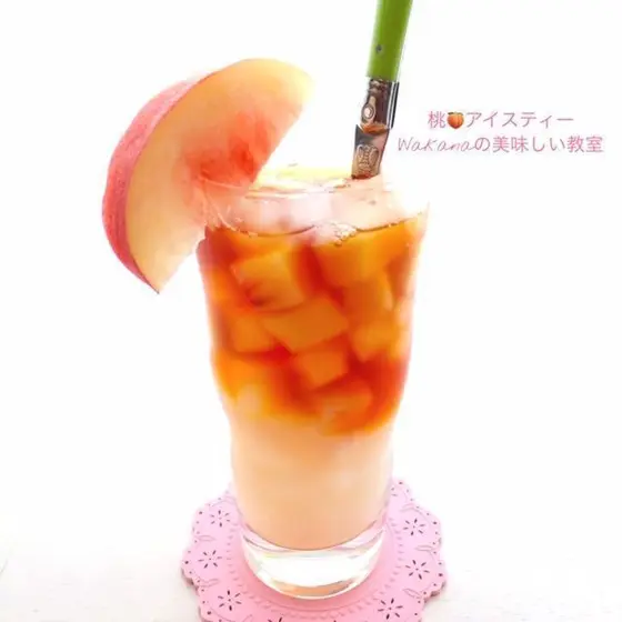 追加レッスンで桃のアイスティー2,000円も受講可能。