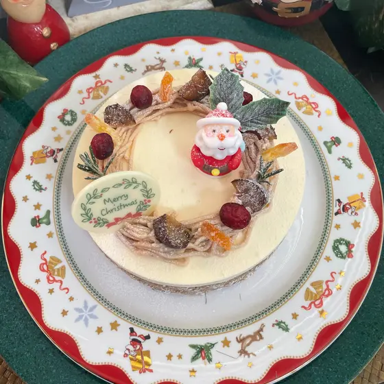 クリスマスケーキ「ノエルシャンティマロン」１５㎝丸１台実習