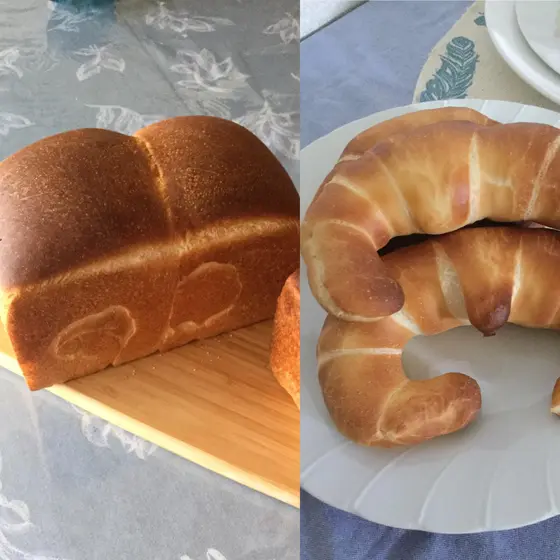 子連れレッスン・イーストパン2種「食パン・塩バターロール」