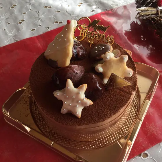 クリスマスケーキレッスン「2層のショコラムースケーキ」