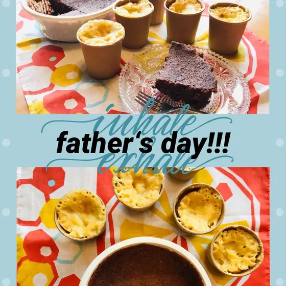 オンライン！父の日のチョコケーキとカップケークサレレンジで！