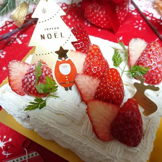 デコ「苺のスクエア・クリスマスケーキ」12月お薦めレッスン♪