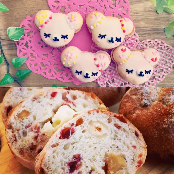 ３月パン&お菓子ダブル教室『くまカロン&ショコラハードパン』