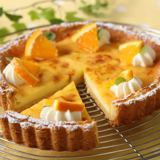 季節のタルト・オレンジ風味のタルト・フロマージュ　Tarte au fromage à l'orange