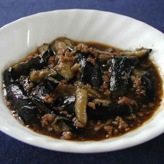 中華料理:ナスと豚挽肉の豆板醤煮込み