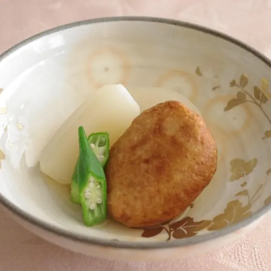 和食『大根の煮物と蓮餅』