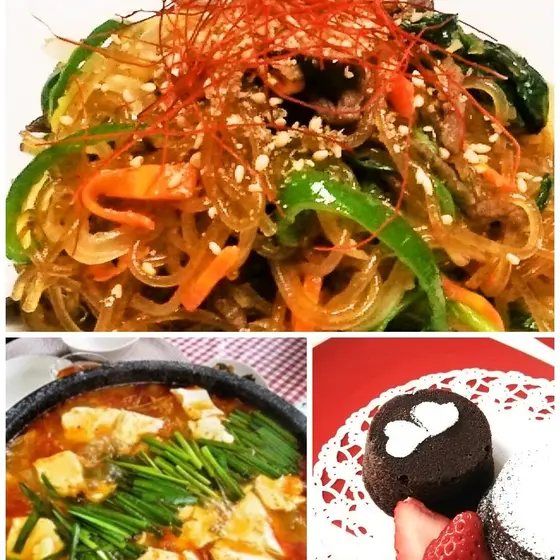 【B】韓国料理の定番！スンドゥプ＆チャプチェ＆3種のナムル他