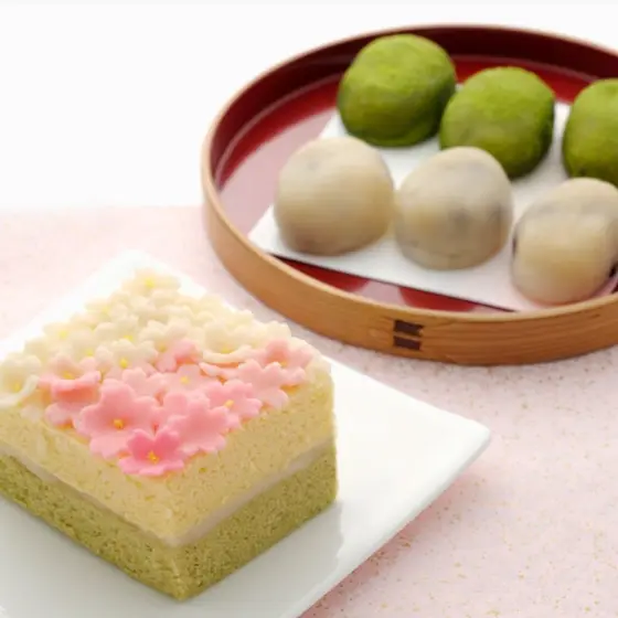 和菓子を学ぼう　桜の蒸しカステラ🌸とこはぎ餅