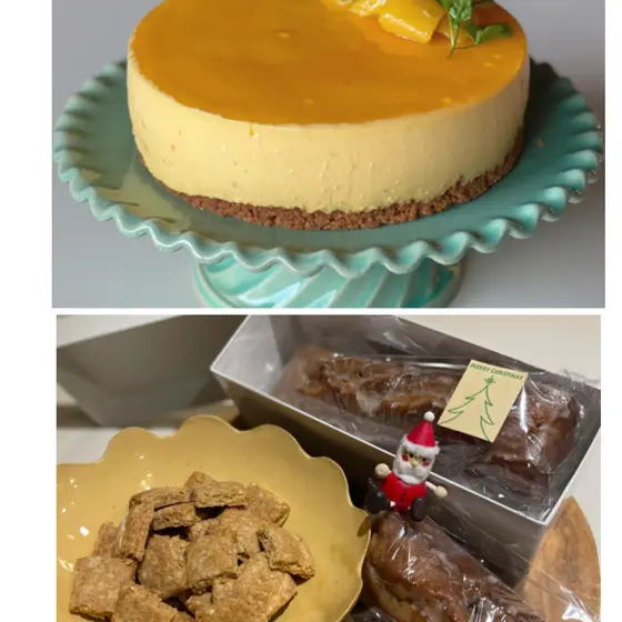 新作「ロワイヤルケーキ＆オリーブオイルと全粒粉のサブレ」とリピート「マンゴーとココナッツのチーズケーキ」wレッスン