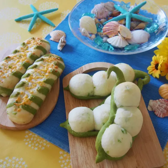【夏季限定】枝豆たっぷり！枝豆パンとシマシマ枝豆チーズ