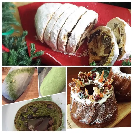 クリスマスの伝統の発酵菓子 シュトレンまたはクグロフ