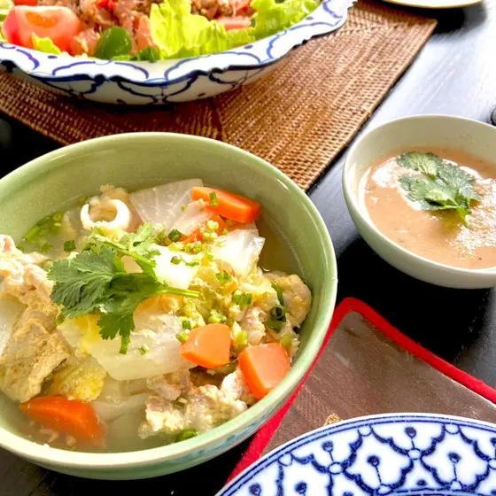 【体験】おうちで本格タイ料理！タイスキ風春雨スープ