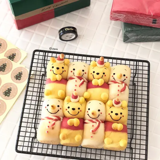 ハッピークリスマス☆スクエア型のちぎりパン