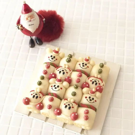 ハッピークリスマス☆スクエア型のちぎりパン
