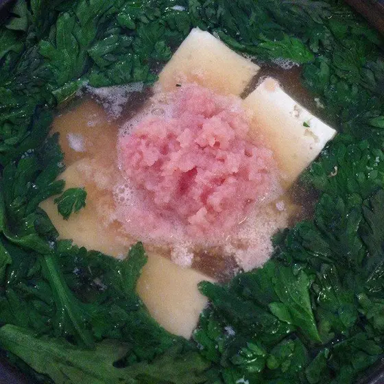 【Zoomレッスン】たらこと春菊で作る変わり湯豆腐と生姜ご飯