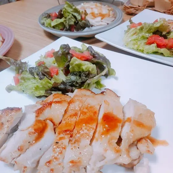【パン＆料理】鶏の下処理ジューシーグリルチキン＆パン