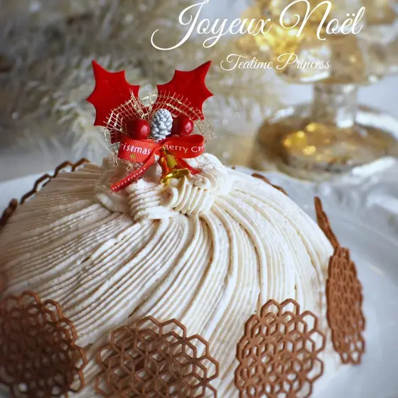 【クリスマスケーキを作ろう!】12月「マロンとカシスのドームケーキ」