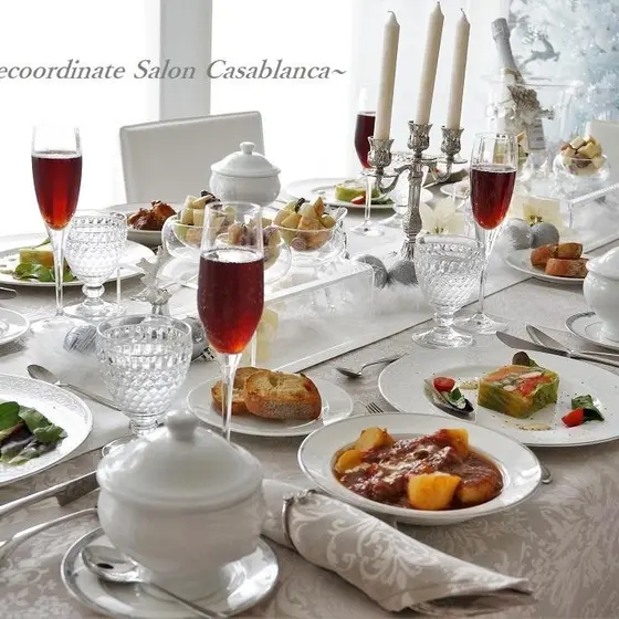 【ホワイトクリスマス】お料理＆テーブルコーディネート