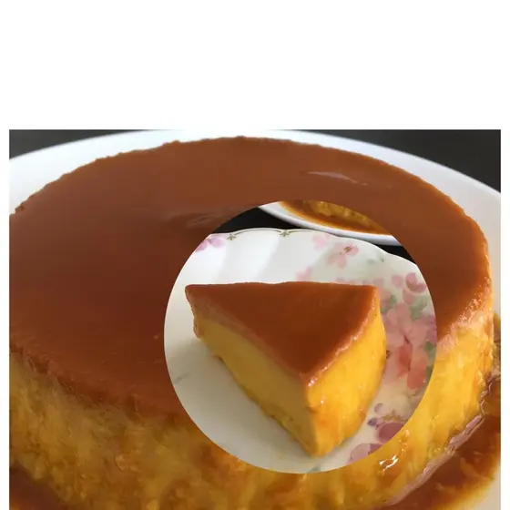 ケーキ仕立ての　大きなかぼちゃのプリン　　