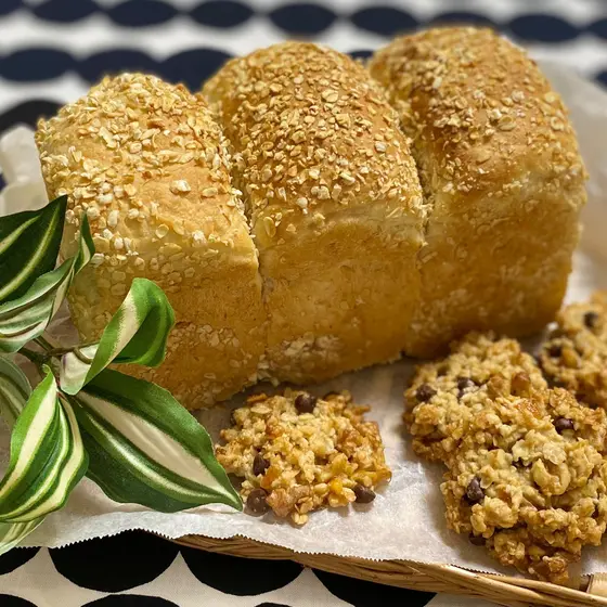 オートミールヨーグルト食パン1斤&オートミールクッキー