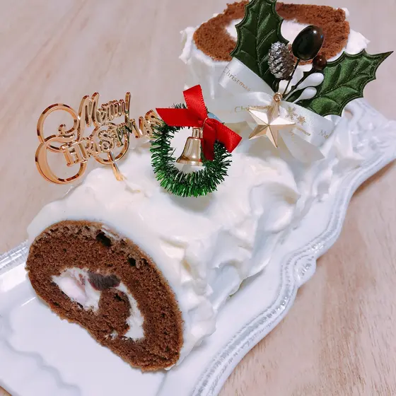 【12月レッスン】クリスマスケーキ‘’ブッシュドノエル”