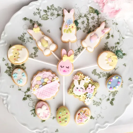 【春レッスン】米粉のお花とイースターデコクッキー＆ポップス♪