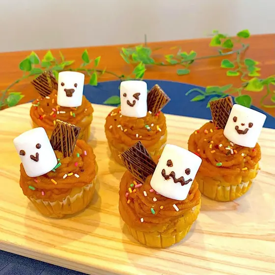 【キッズ】ハロウィンかぼちゃモンブランケーキを作ろう（卵・乳不使用可）