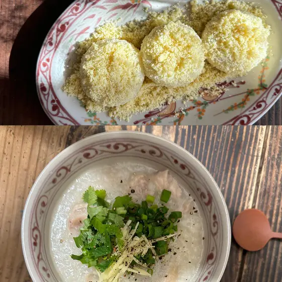 ベトナムの朝ごはん「鶏がゆ」とベトナムおやつ「黄色いお餅」を作ります