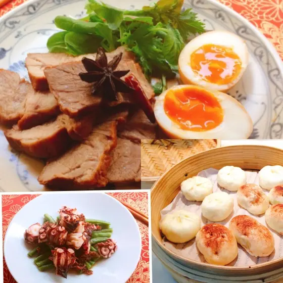 秋の中華レッスン♫本格煮豚、ジャガイモ饅頭、美肌粥