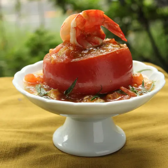 夏色のおもてなし料理】担担茄子、トマトと海老の蒸し物など４品