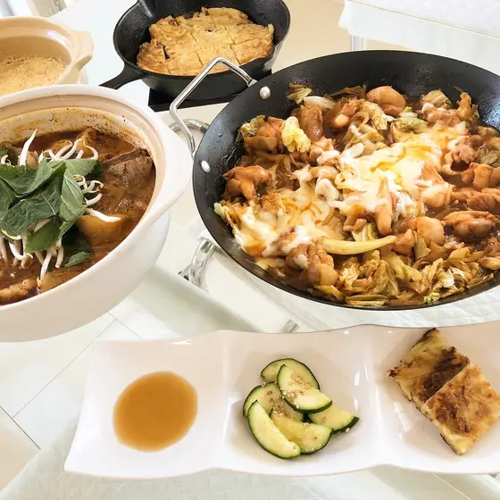 野菜をたくさん使った韓国料理
