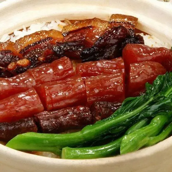 <秋冬限定>香港干し腸詰、干しバラ肉と煲仔飯コース