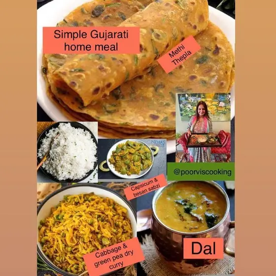 グジャラートの伝統料理　 Traditional meal from Gujarat Simple home cooking