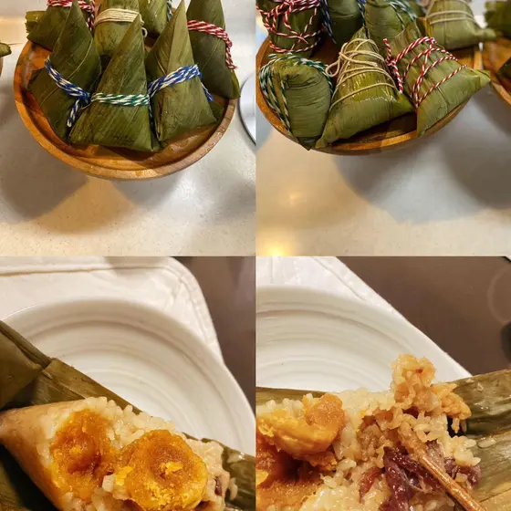 お得　5月だけの目玉レッスン　笹の葉を包んでとても美味しいアヒル漬け卵肉粽