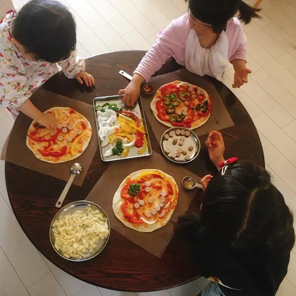小さなお子様達のピザパーティーのリクエスト。