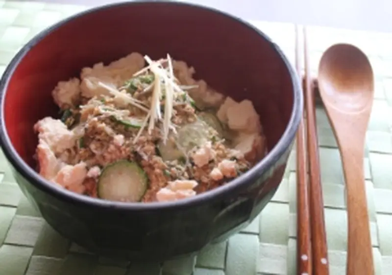 ふわふわくずし豆腐とじゃこの冷汁のレシピ 作り方 Sakura 料理教室検索サイト クスパ