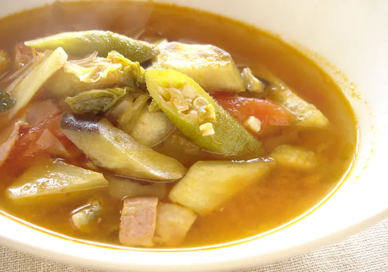 キムチと夏野菜のスープ