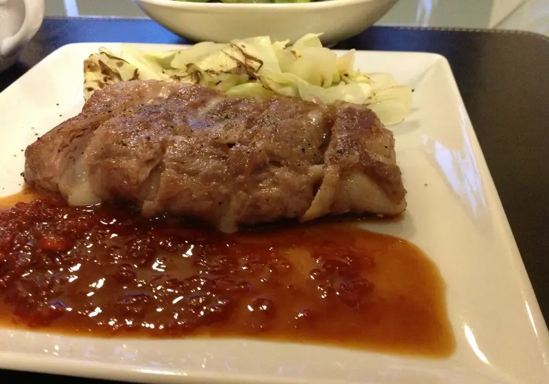 豚肉のラクレットグリル　～パプリカのソース