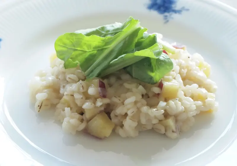 さつまいもと押麦のリゾットのレシピ 作り方 神田依理子 料理教室検索サイト クスパ