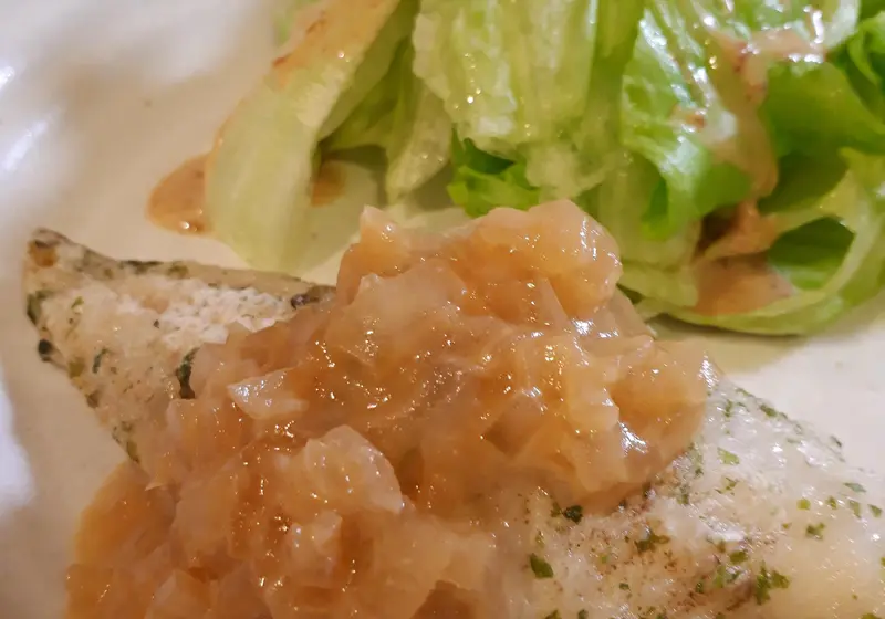 ホッケの磯焼きとタマネギの味噌だれのレシピ 作り方 石田 ゆかり 料理教室検索サイト クスパ